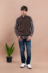 Men's Knitted V-Neck Sweater